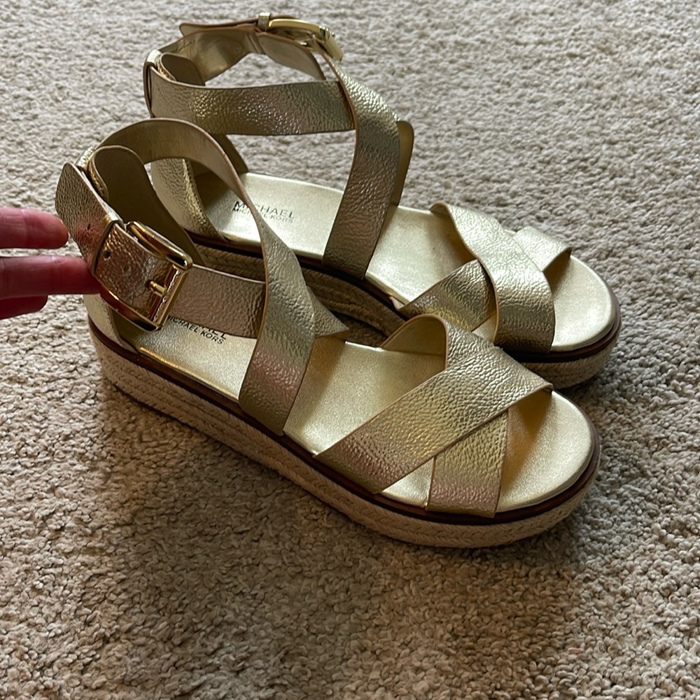 Michael Kors gold espadrille